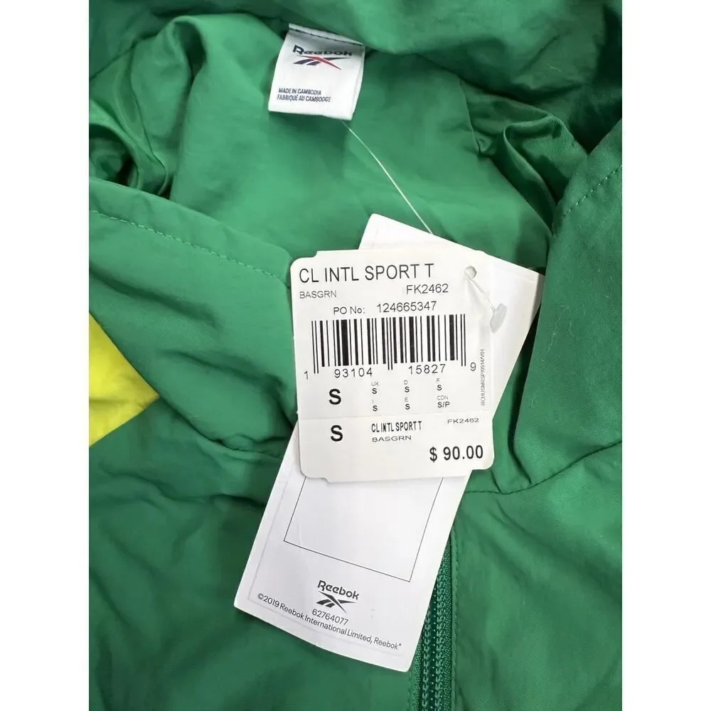 NWT [FK2462] Mens Reebok Classics Twin Vector Track Jacket Green Small